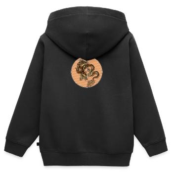 Dragon - Kinder Premium Organic Zip Hoodie - Schwarz - Hinten - AI Model Kid Male (0cm)