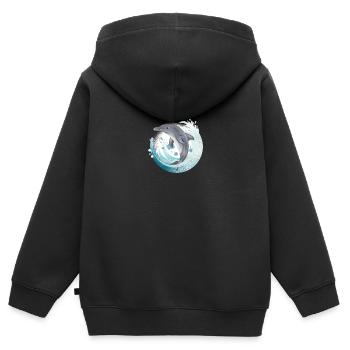 Tauch Dive Dolphin - Delfin - Sweat Premium à capuche zippé enfant bio - noir - Dos - AI Model Kid Male (0cm)