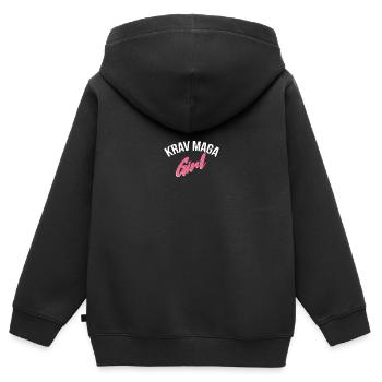 Krav Maga Girl Self Defense Arts martiaux cadeau - Sweat Premium à capuche zippé enfant bio - noir - Dos - AI Model Kid Male (0cm)