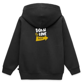 Geboren, um sie zu lieben - Kinder Premium Organic Zip Hoodie - Schwarz - Hinten - AI Model Kid Male (0cm)