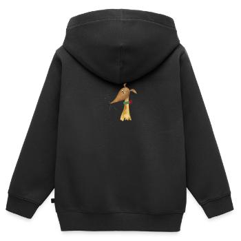 Windhund fawn - Kinder Premium Organic Zip Hoodie - Schwarz - Hinten - AI Model Kid Male (0cm)