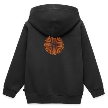 Optische Illusion Freis Spirale Geometrie Geschenk - Kinder Premium Organic Zip Hoodie - Schwarz - Hinten - AI Model Kid Male (0cm)