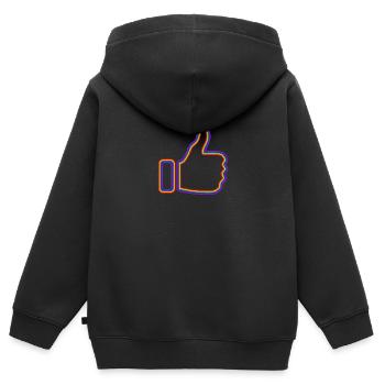 Thumbs up rainbow - Kids Premium Organic Zip-up Hoodie - black - Back - AI Model Kid Male (0cm)