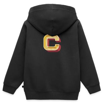 C - Kinder Premium Organic Zip Hoodie - Schwarz - Hinten - AI Model Kid Male (0cm)