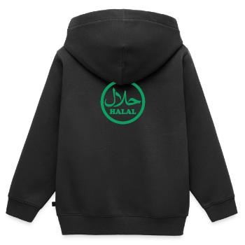 Halal Wallah - Kinder Premium Organic Zip Hoodie - Schwarz - Hinten - AI Model Kid Male (0cm)