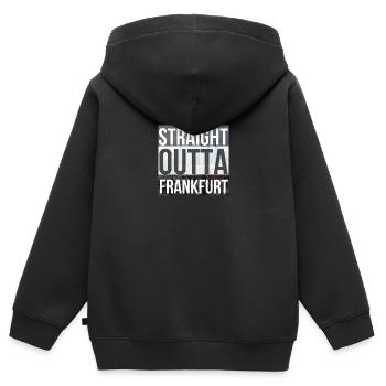 straight outta Frankfurt pic - Kinder Premium Organic Zip Hoodie - Schwarz - Hinten - AI Model Kid Male (0cm)
