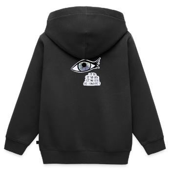 Ich sehe dich / Pflege - Kinder Premium Organic Zip Hoodie - Schwarz - Hinten - AI Model Kid Male (0cm)