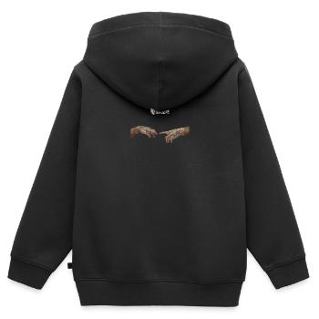 Création d'Adan - Sweat Premium à capuche zippé enfant bio - noir - Dos - AI Model Kid Male (0cm)