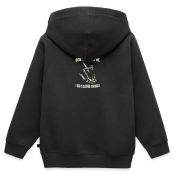 Parachutisme | Cadeaux de parachutisme parachutisme - Sweat Premium à capuche zippé enfant bio - noir - Dos - AI Model Kid Male (0cm)