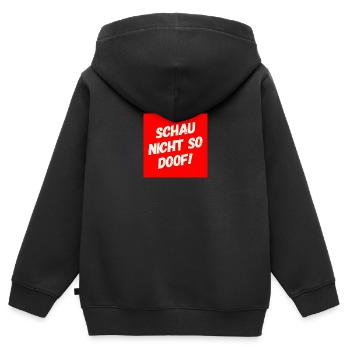 Schau nicht so Doof - Kinder Premium Organic Zip Hoodie - Schwarz - Hinten - AI Model Kid Male (0cm)