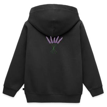 Zweig von Lavendel Provence Nature Violet - Kinder Premium Organic Zip Hoodie - Schwarz - Hinten - AI Model Kid Male (0cm)