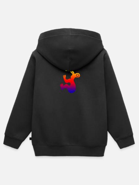 Isla de Pascua Birdman Tribal Tattoo Gift Idea - Sudadera Premium con capucha y cremallera infantil orgánica - negro