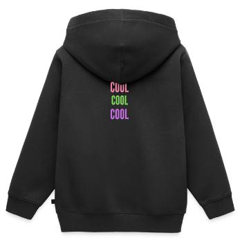 COOL COOL COOL - Kinder Premium Organic Zip Hoodie - Schwarz - Hinten - AI Model Kid Male (0cm)