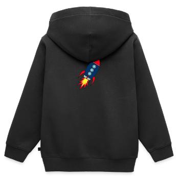 Rocket * rocket launches - Kids Premium Organic Zip-up Hoodie - black - Back - AI Model Kid Male (0cm)