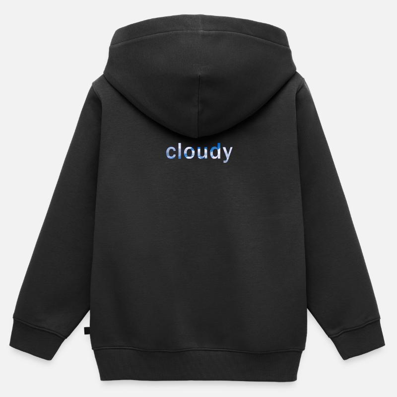 nuage - Sweat Premium à capuche zippé enfant bio - noir