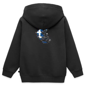Grèce Grecs Carte Vacances Voyage Cadeau - Sweat Premium à capuche zippé enfant bio - noir - Dos - AI Model Kid Male (0cm)