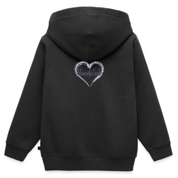 Hundeliebe - Kinder Premium Organic Zip Hoodie - Schwarz - Hinten - AI Model Kid Male (0cm)