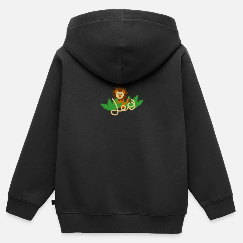 Leo - Sweat Premium à capuche zippé enfant bio - noir