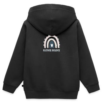 Kleiner Bruder Regenbogen - Kinder Premium Organic Zip Hoodie - Schwarz - Hinten - AI Model Kid Male (0cm)