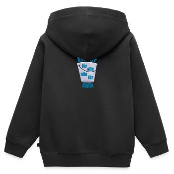 Eimer für alle alle für Malle - Kinder Premium Organic Zip Hoodie - Schwarz - Hinten - AI Model Kid Male (0cm)