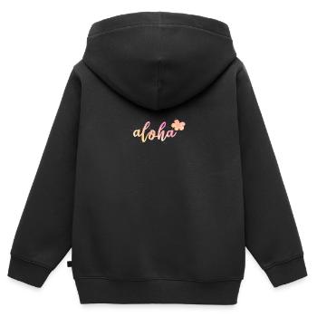 Aloha - Sweat Premium à capuche zippé enfant bio - noir - Dos - AI Model Kid Male (0cm)