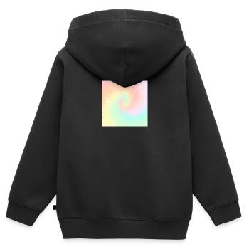 Tie Dye Pastell Swirl Tie Dye - Kinder Premium Organic Zip Hoodie - Schwarz - Hinten - AI Model Kid Male (0cm)