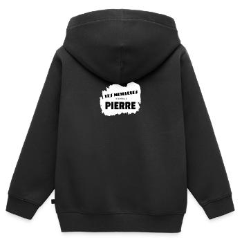 Pierre - Sweat Premium à capuche zippé enfant bio - noir - Dos - AI Model Kid Male (0cm)