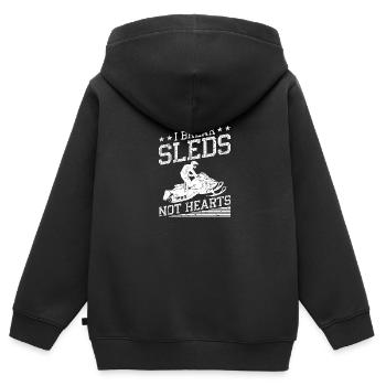 Lustiges Motorschlitten Fahren - Kinder Premium Organic Zip Hoodie - Schwarz - Hinten - AI Model Kid Male (0cm)