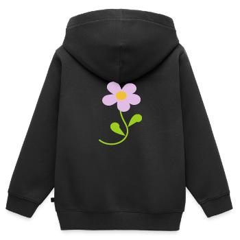 Blume pastell Blume Blumen pastell Blumen flieder - Kinder Premium Organic Zip Hoodie - Schwarz - Hinten - AI Model Kid Male (0cm)