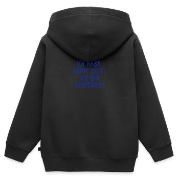 ICH HABE KEINE ZEIT, ICH BIN RENTNER! - Kinder Premium Organic Zip Hoodie - Schwarz - Hinten - AI Model Kid Male (0cm)