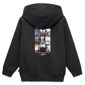 New York City Skyline NYC Manhattan - Sweat Premium à capuche zippé enfant bio - noir - Dos - AI Model Kid Male (0cm)