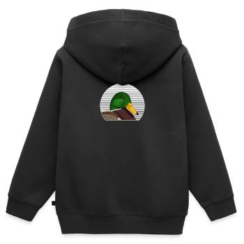 Oiseau stagnant Oiseau Oiseau Observateur des oiseaux - Sweat Premium à capuche zippé enfant bio - noir - Dos - AI Model Kid Male (0cm)