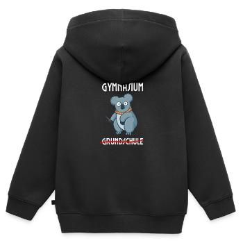 Gymnasium Grundschulabschluss - Kinder Premium Organic Zip Hoodie - Schwarz - Hinten - AI Model Kid Male (0cm)