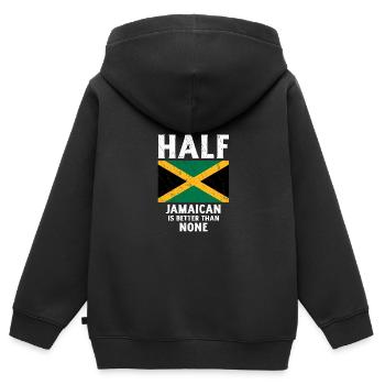 Halbjamaikaner ist besser als keine Nationalflagge - Kinder Premium Organic Zip Hoodie - Schwarz - Hinten - AI Model Kid Male (0cm)
