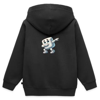 Süßes Marshmallow Dab Cartoon - Kinder Premium Organic Zip Hoodie - Schwarz - Hinten - AI Model Kid Male (0cm)