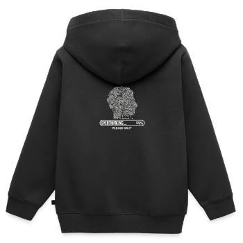 Overthinking - Bitte warten - Kinder Premium Organic Zip Hoodie - Schwarz - Hinten - AI Model Kid Male (0cm)