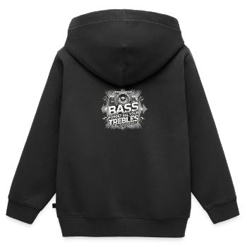 Bass Vergiss alle deine Höhen - Kinder Premium Organic Zip Hoodie - Schwarz - Hinten - AI Model Kid Male (0cm)