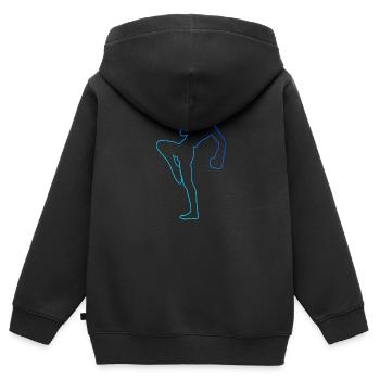 Kickboxing Kickboxing Kickboxer Kickboxing Femmes - Sweat Premium à capuche zippé enfant bio - noir - Dos - AI Model Kid Male (0cm)
