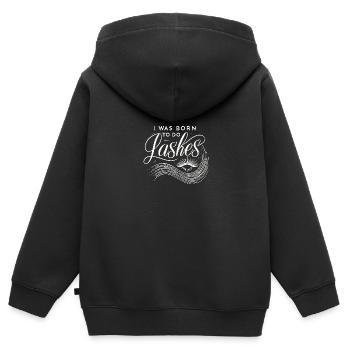 Ich wurde geboren, um Wimpern zu machen - Kinder Premium Organic Zip Hoodie - Schwarz - Hinten - AI Model Kid Male (0cm)
