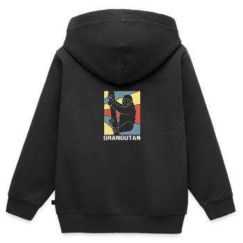 Orang Utan - Kinder Premium Organic Zip Hoodie - Schwarz - Hinten - AI Model Kid Male (0cm)