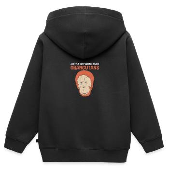 Orang Utan - Kinder Premium Organic Zip Hoodie - Schwarz - Hinten - AI Model Kid Male (0cm)