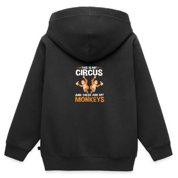 Orang Utan - Kinder Premium Organic Zip Hoodie - Schwarz - Hinten - AI Model Kid Male (0cm)