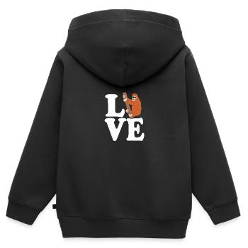 Orang Utan - Kinder Premium Organic Zip Hoodie - Schwarz - Hinten - AI Model Kid Male (0cm)