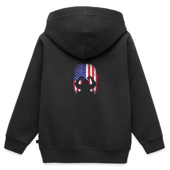 Orang Utan - Kinder Premium Organic Zip Hoodie - Schwarz - Hinten - AI Model Kid Male (0cm)