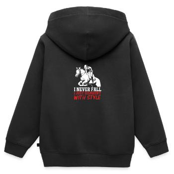 Saut d’obstacles Saut d’obstacles - Sweat Premium à capuche zippé enfant bio - noir - Dos - AI Model Kid Male (0cm)