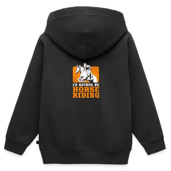 Saut d’obstacles Saut d’obstacles - Sweat Premium à capuche zippé enfant bio - noir - Dos - AI Model Kid Male (0cm)