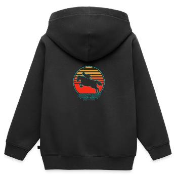 Dressur Dressurpferd Dressurreiter - Kinder Premium Organic Zip Hoodie - Schwarz - Hinten - AI Model Kid Male (0cm)