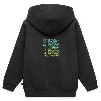 Dressur Dressurpferd Dressurreiter - Kinder Premium Organic Zip Hoodie - Schwarz - Hinten - AI Model Kid Male (0cm)