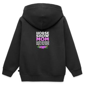 Dressur Dressurpferd Dressurreiter - Kinder Premium Organic Zip Hoodie - Schwarz - Hinten - AI Model Kid Male (0cm)