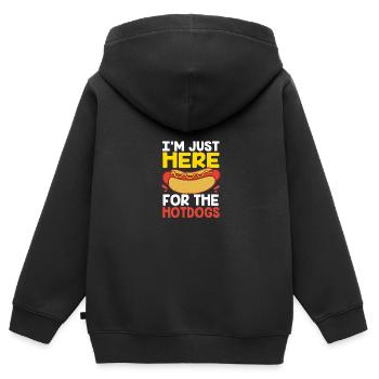 Hot Dog Imbiss - Kinder Premium Organic Zip Hoodie - Schwarz - Hinten - AI Model Kid Male (0cm)